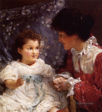  Elizabeth Obras - La señora George Lewis y su hija Elizabeth Romántica Sir Lawrence Alma Tadema